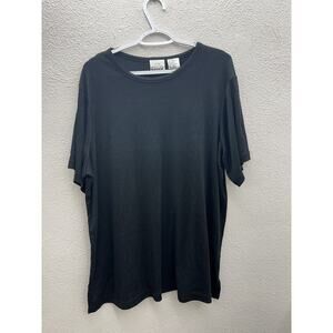 Womens Bentley Shirt Plus Size 2X Black Diamond Knit Short Sleeve